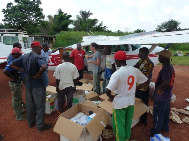 Thanks to MAF, over 3,000 malaria kits have been delivered to Vanga Hospital (credit: MAF US)