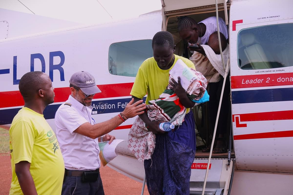 Since Dec 2023, MAF has been flying afflicted children to Uganda for surgery (credit: Jenny Davies)