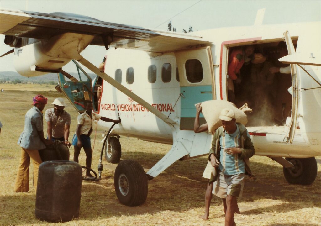 The MAF/WV Twin Otter would be Ethiopia’s 1st int’l relief plane to fight the famine (credit: Doug Dyck)