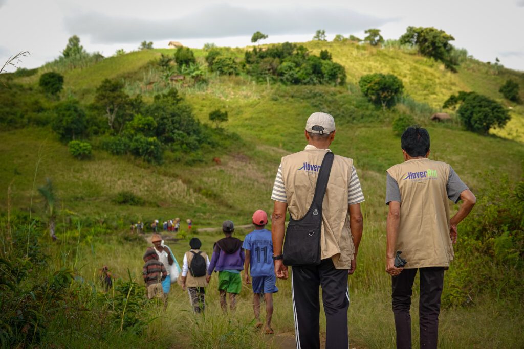 Despite the flight, the team still have to continue on foot to reach Sahakevo (credit: A. Randrianasolo)