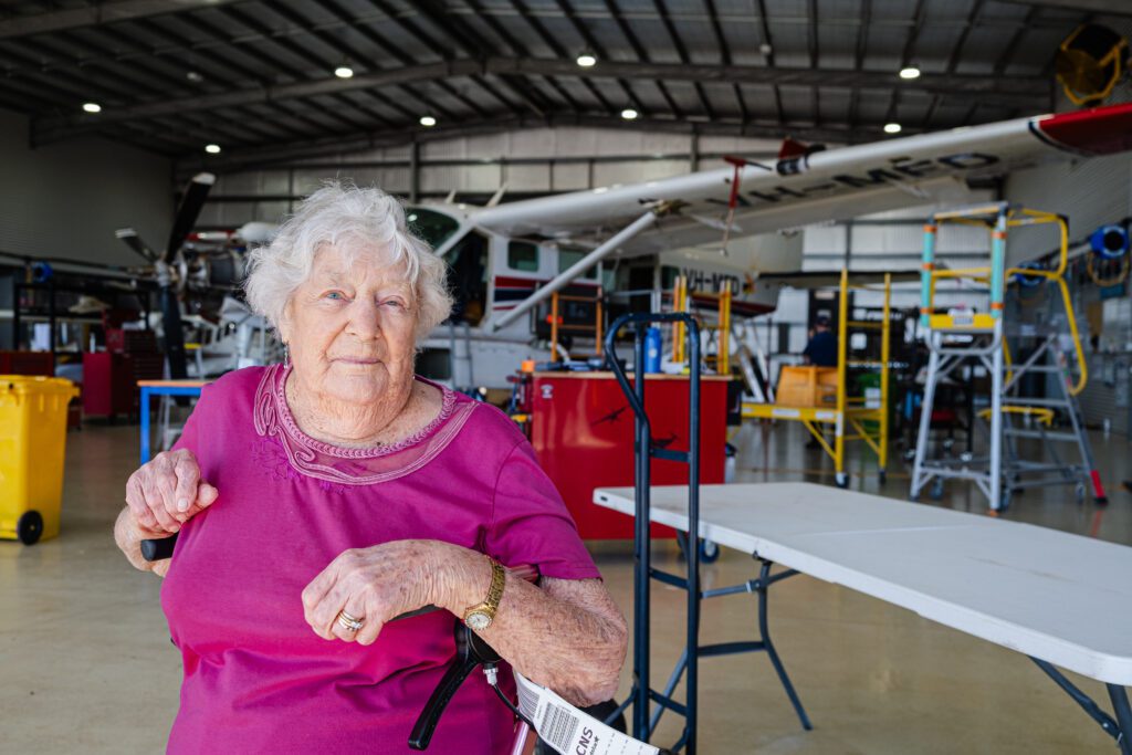 Margaret visits MAF’s base in Mareeba, Australia in April 2025 (credit: Janne Rytkonen)