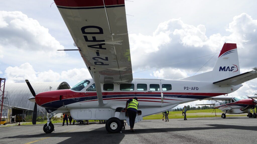 P2-AFD is MAF’s newest Cessna 208 Caravan in Papua New Guinea (credit: Mandy Glass)