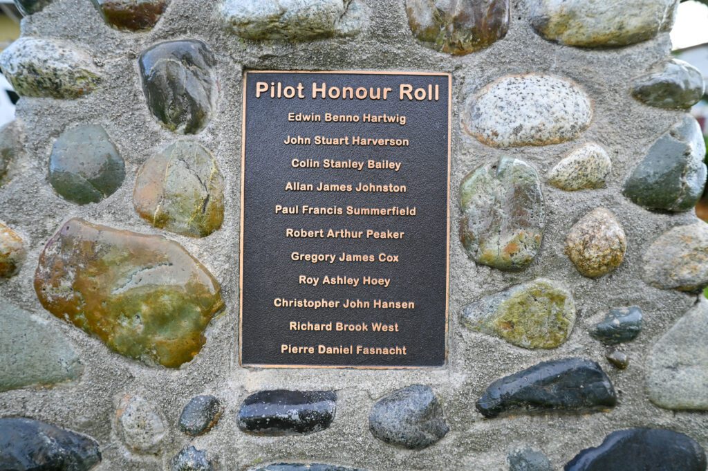 Harry tops the Pilot Honour Roll memorial at MAF’s PNG base in Mount Hagen (credit: WD Kretschmer)