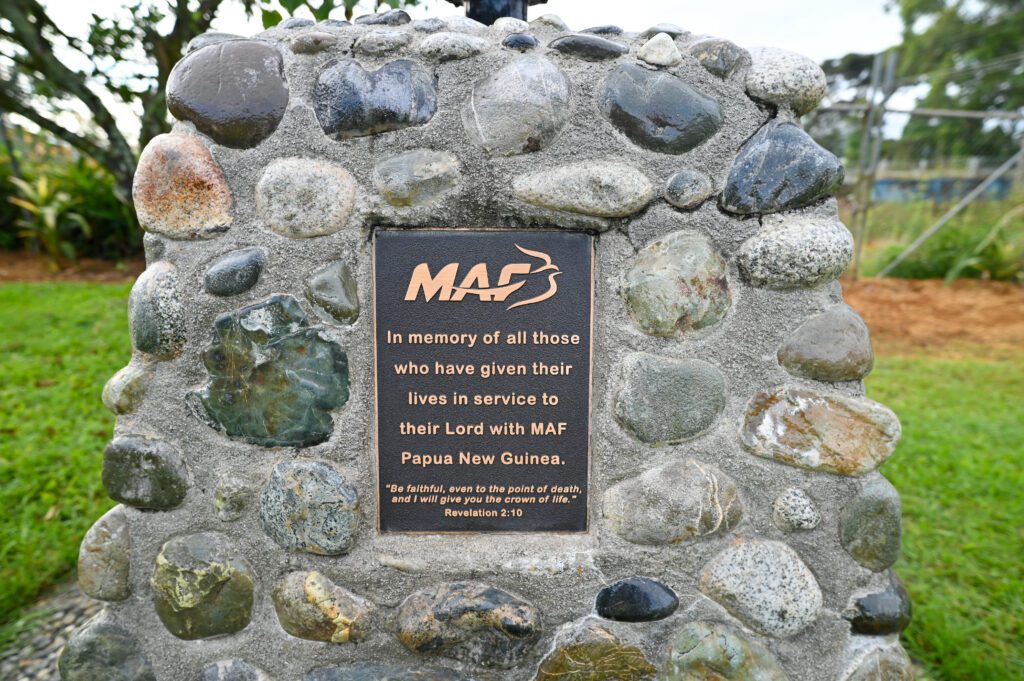 Those who have lost their lives in service to MAF PNG are remembered (credit: WD Kretschmer)