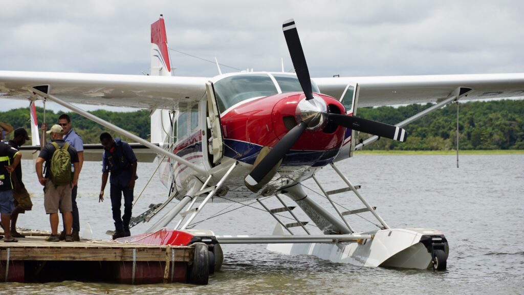 P2-WET can land on water – docked at Boboa Village station (credit: Aquila Matit)