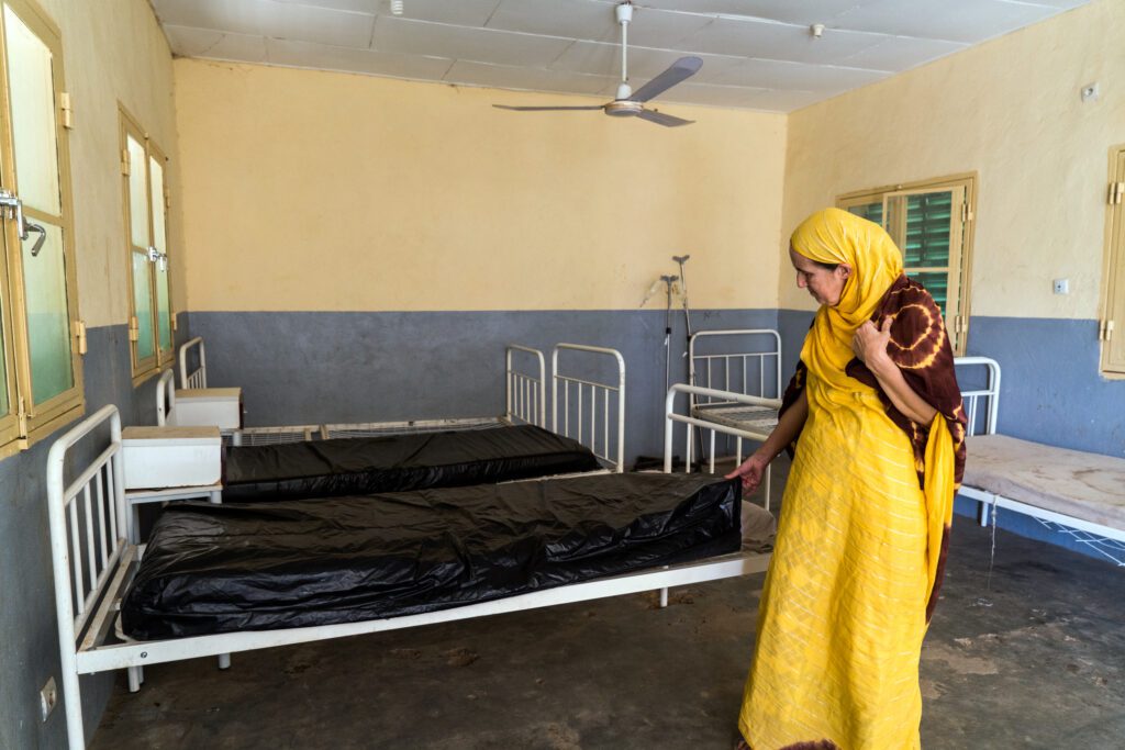 Andrea in one of the wards before the Hotchkins transformed them (credit: LuAnne Cadd)