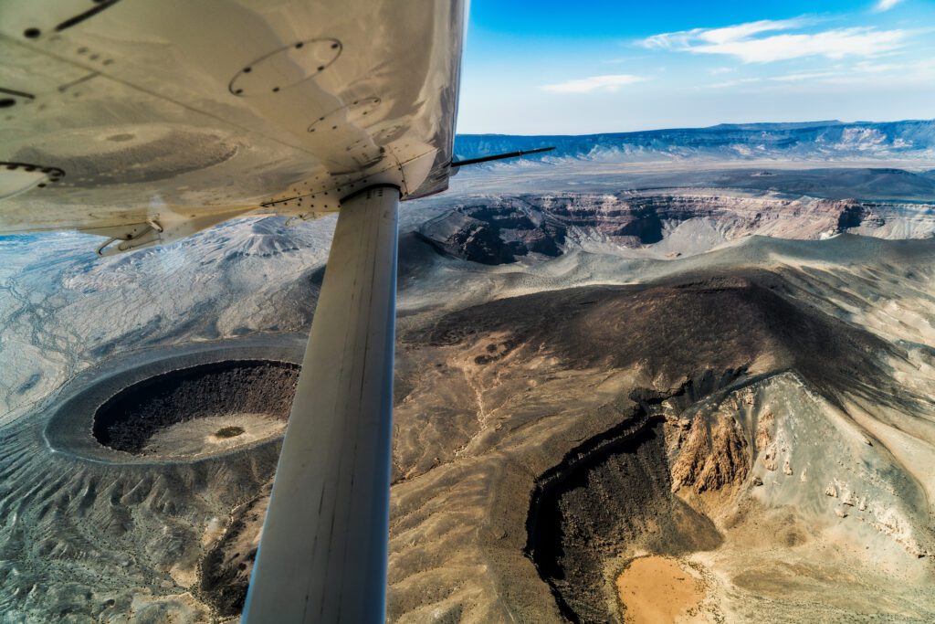 Aerial views of the Tibesti Mountains are ‘quite spectacular,’ says Mark (credit: LuAnne Cadd)