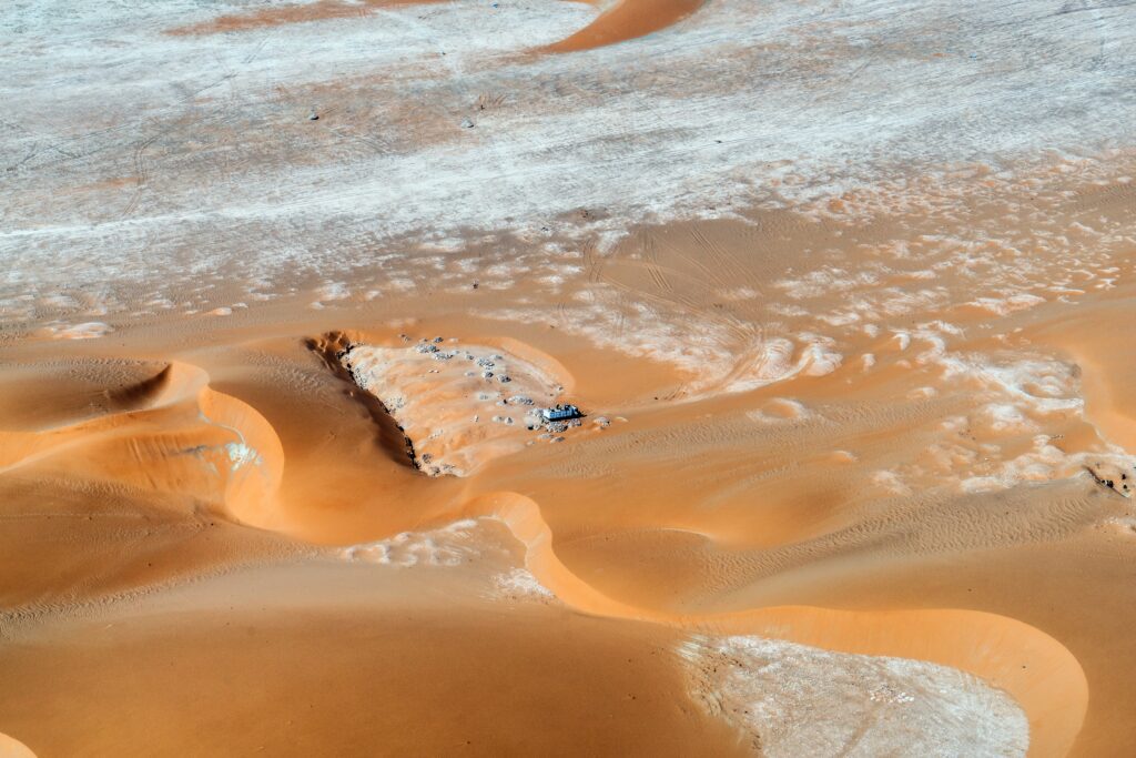 The sand dunes from the plane look ‘amazing,’ says Mark (credit: LuAnne Cadd)
