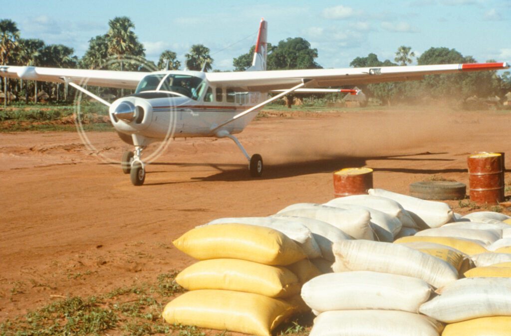 Only small aircraft could deliver food aid and avoid roaming gangs (credit: MAF Archive)