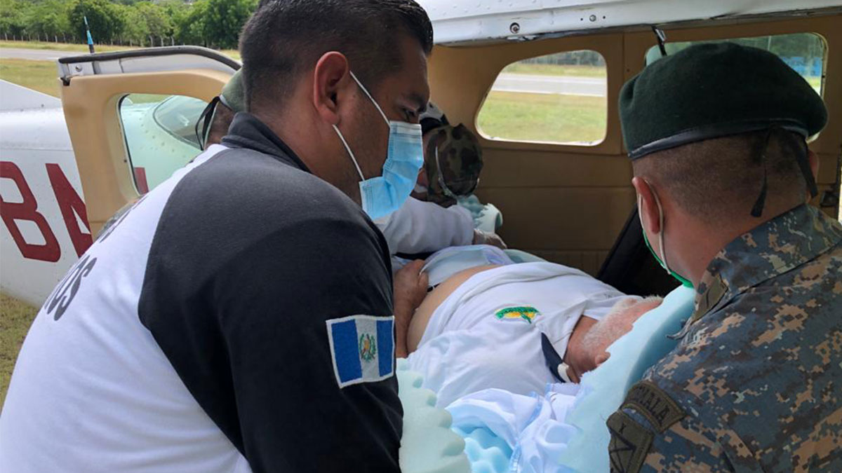 AGAPE medevacs a patient on 7 November following a landslide caused by Hurricane Eta 