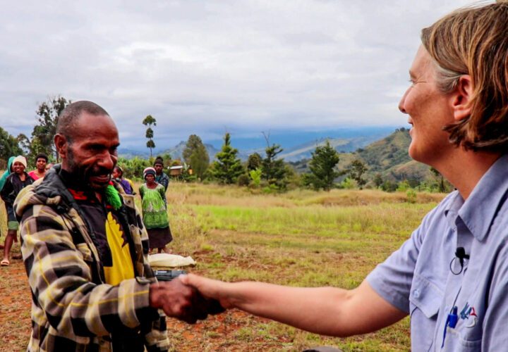 MAF pilot Glenys Watson reunites with her medevac patient John (credit: Kowara Bell)