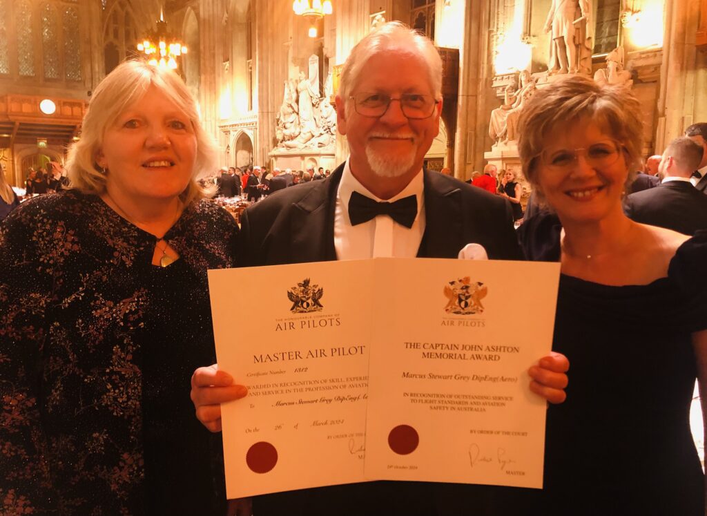 Marcus flanked by his wife Julie (L) & Anna Beck - MAF’s head of finance (R) (credit: Rebecca Hansen)