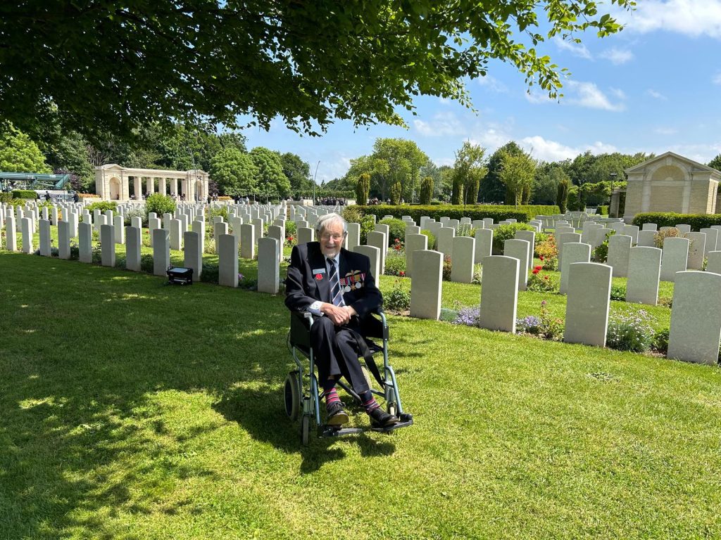 Jack at Bayeux War Cemetery: ‘It’s a privilege to be alive today.’ (credit: Jo Lamb)