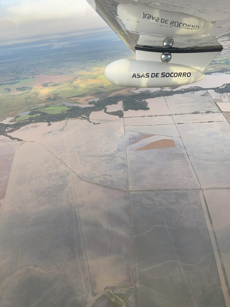 Many of Rio Grande do Sul’s rice & soybean crops have been devastated (credit: Asas de Socorro)