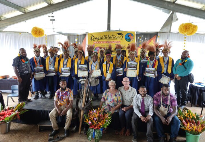 Mougulu Secondary School celebrate the graduation of their first cohort of Year 12s (credit: Mandy Glass)