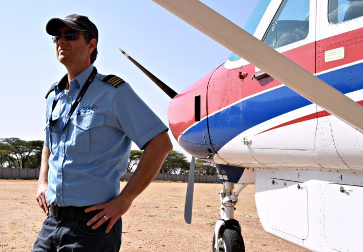 MAF’s Daniel Loewen-Rudgers at Wamba Airstrip in Kenya (credit: Katie Machell)