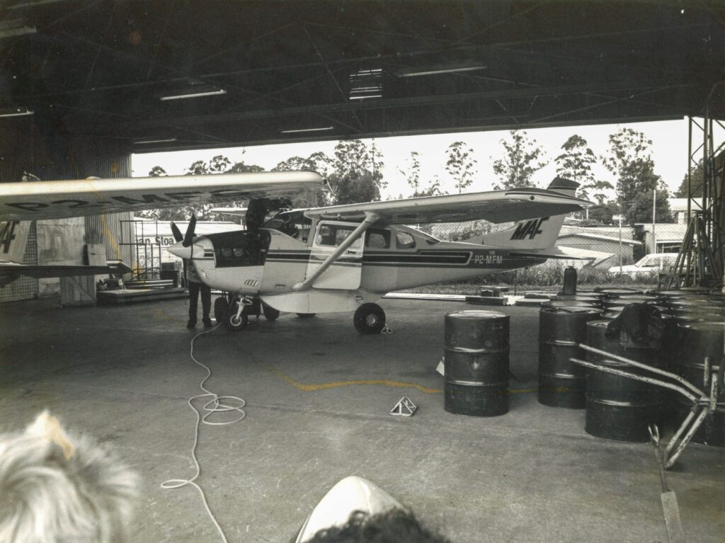 MAF’s hangar in Goroka during the 1980s (credit: Esther Dii)