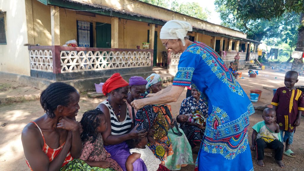 Yomba is one of 5 widows who are living with leprosy in social housing (credit: Joel Conte)