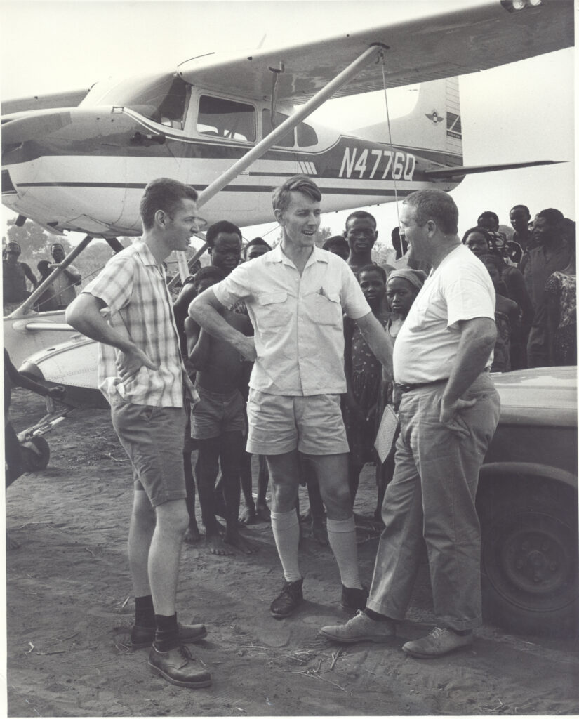 MAF pilot John Ducker (centre) surveyed Chad in 1965 (credit: MAF Archive)