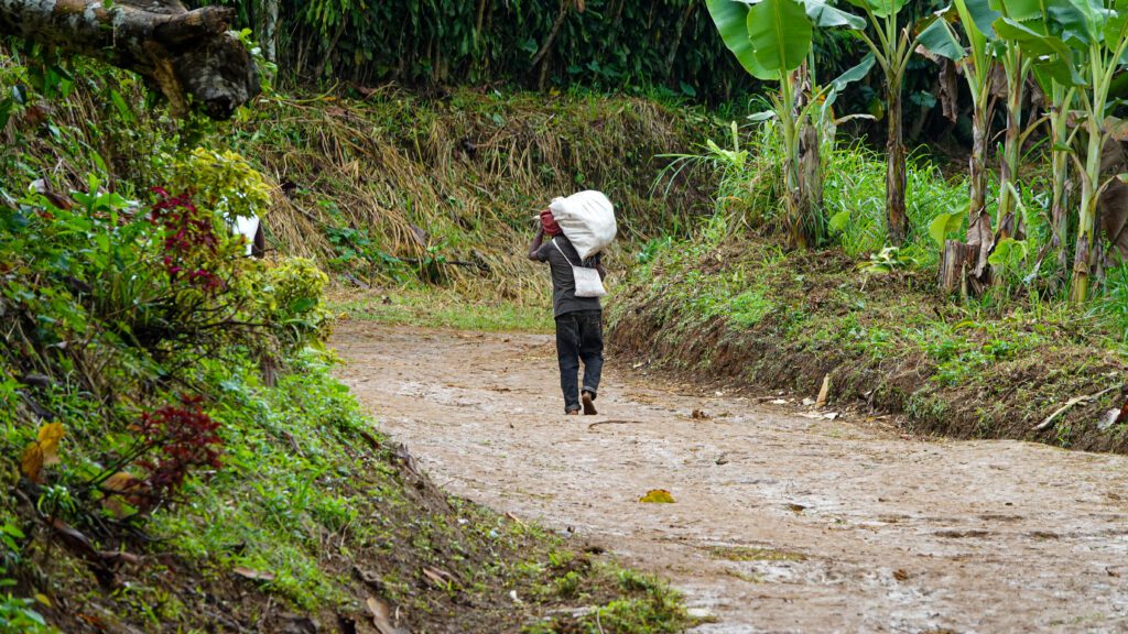 Without MAF, farmers would have to carry their produce for 2 days to reach the road (credit: Aquila Matit)