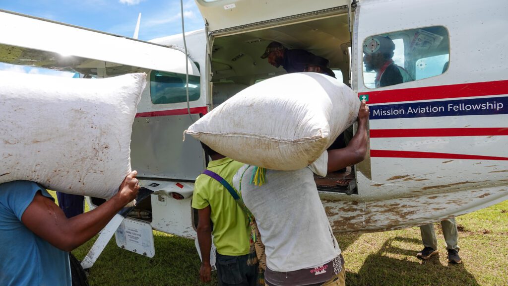 MAF transports coffee beans to market in 30 mins saving 3 days overland travel (credit: Aquila Matit)