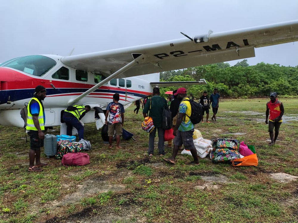 MAF flew an assessment team to Nissan Island to survey cyclone damage (credit: Aquila Matit)