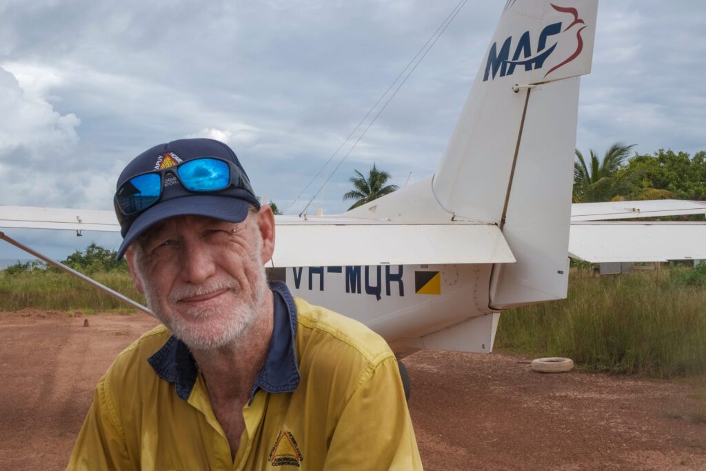 Michael Geary repairs dents in bush airstrips across Arnhem Land (credit: Janne Rytkonen)