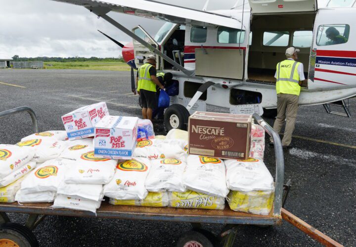 MAF delivers food aid to Nissan Island in PNG’s Bougainville region (credit: Aquila Matit)