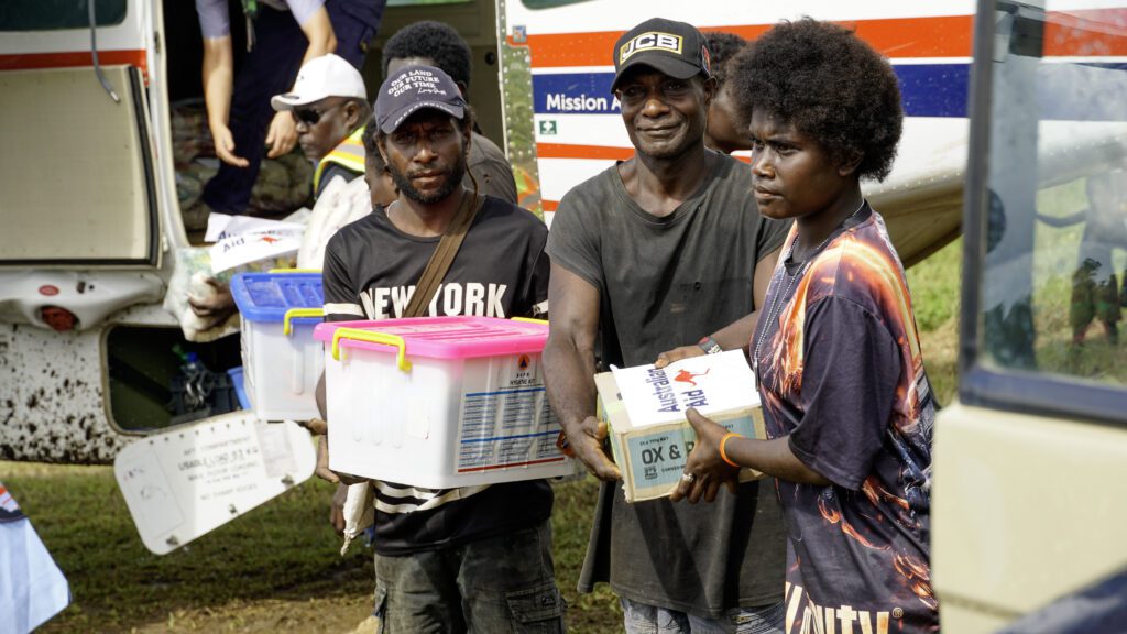 Locals benefit from deliveries such as corned beef and soap (credit: Aquila Matit)
